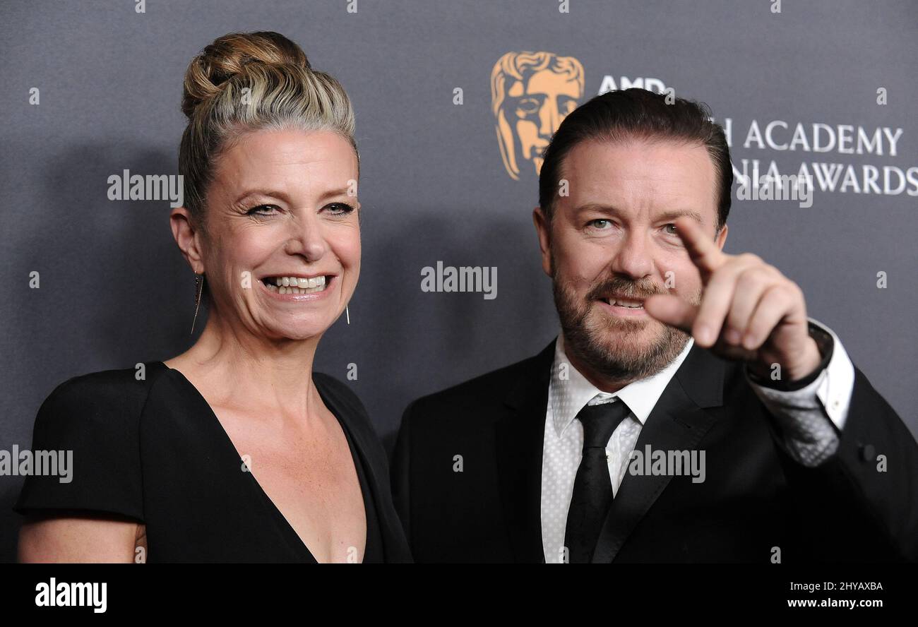 Ricky Gervais and Jane Fallon attending The British Academy Britannia