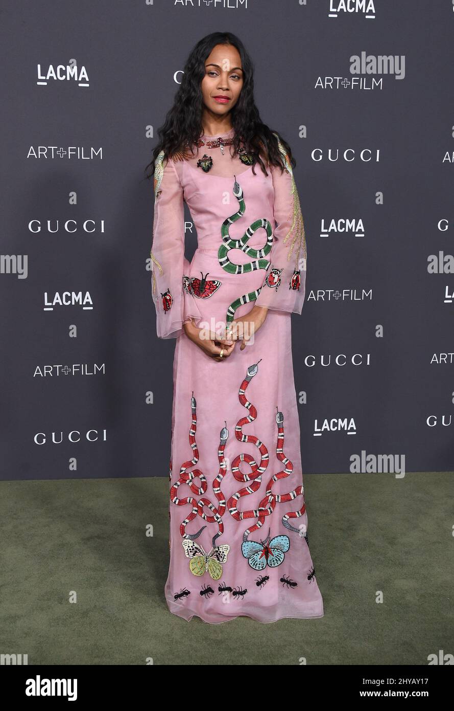 October 29, 2016 Los Angeles, CA Zoe Saldana arriving to 2016 LACMA Art + Film Gala held at the Los Angeles Museum of Art (LACMA). Stock Photo