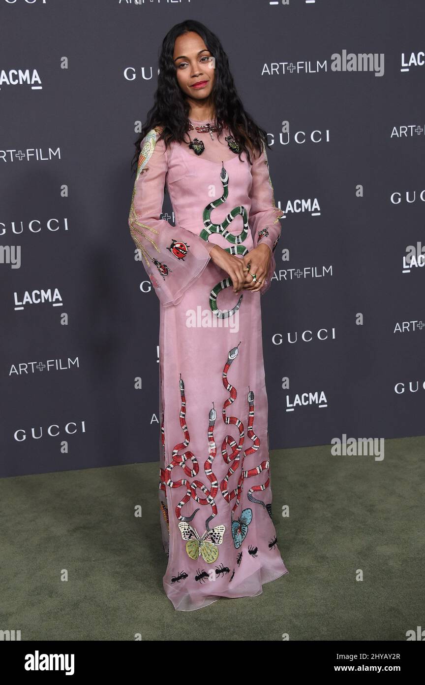 October 29, 2016 Los Angeles, CA Zoe Saldana arriving to 2016 LACMA Art + Film Gala held at the Los Angeles Museum of Art (LACMA). Stock Photo