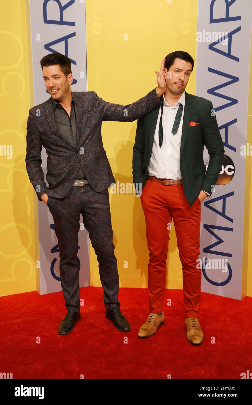 The Scott Brothers arrives at the 50th Annual CMA Awards held at the