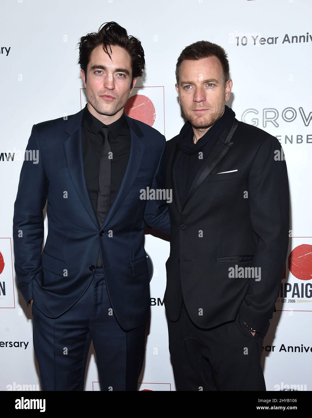 Robert Pattinson and Ewan McGregor attends the 10th Annual GO Campaign Gala held at Manuela at Hauser Wirth & Schimmel. GO Campaign champions local heroes around the world who are improving the lives of orphans and vulnerable children. Stock Photo