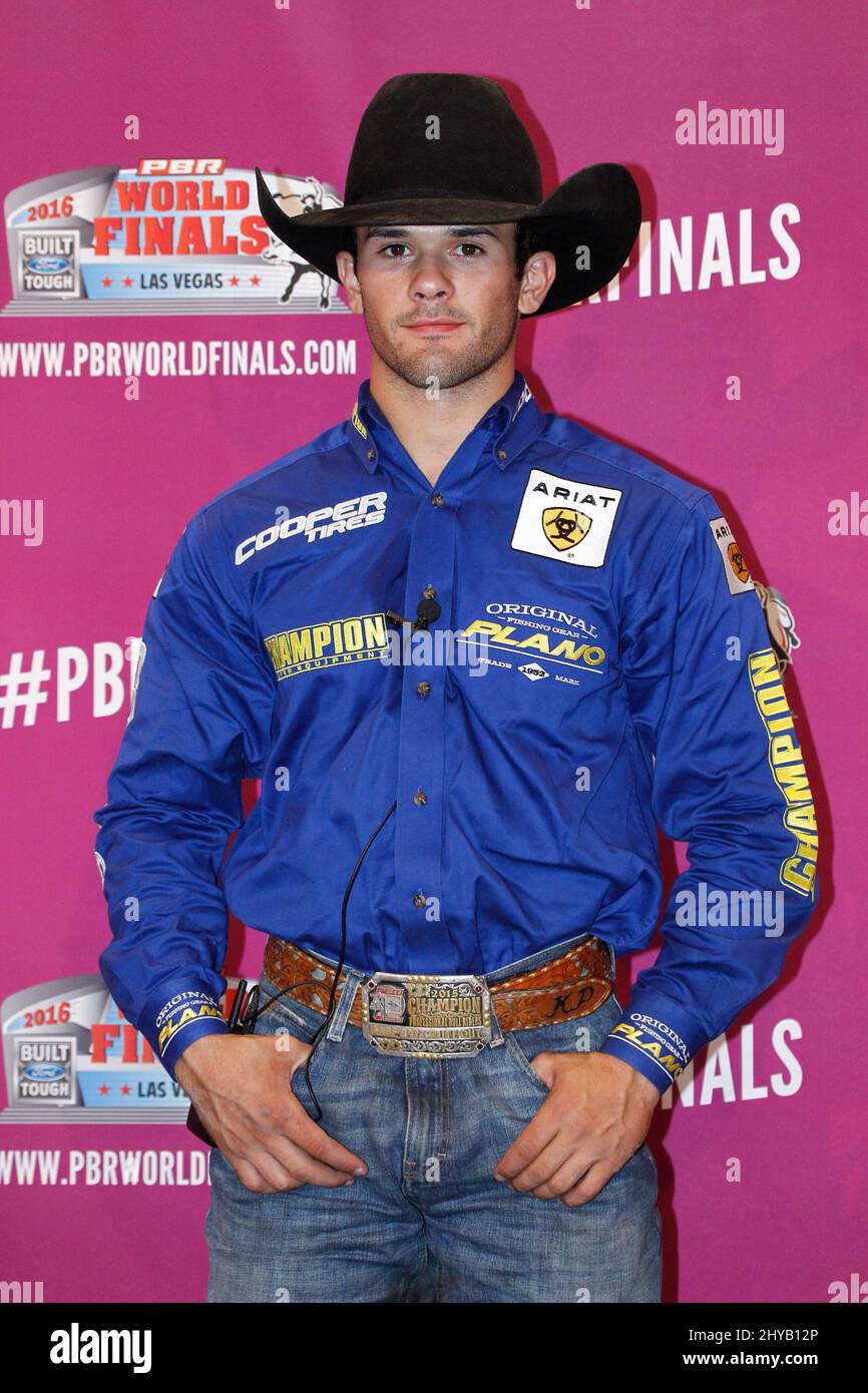 November 4, 2016 Las Vegas, NV. Kaique Pacheco The PBR (Professional Bull Riders) Built Ford Tough World Finals 2016 - Round 3, T-Mobile Arena Stock Photo