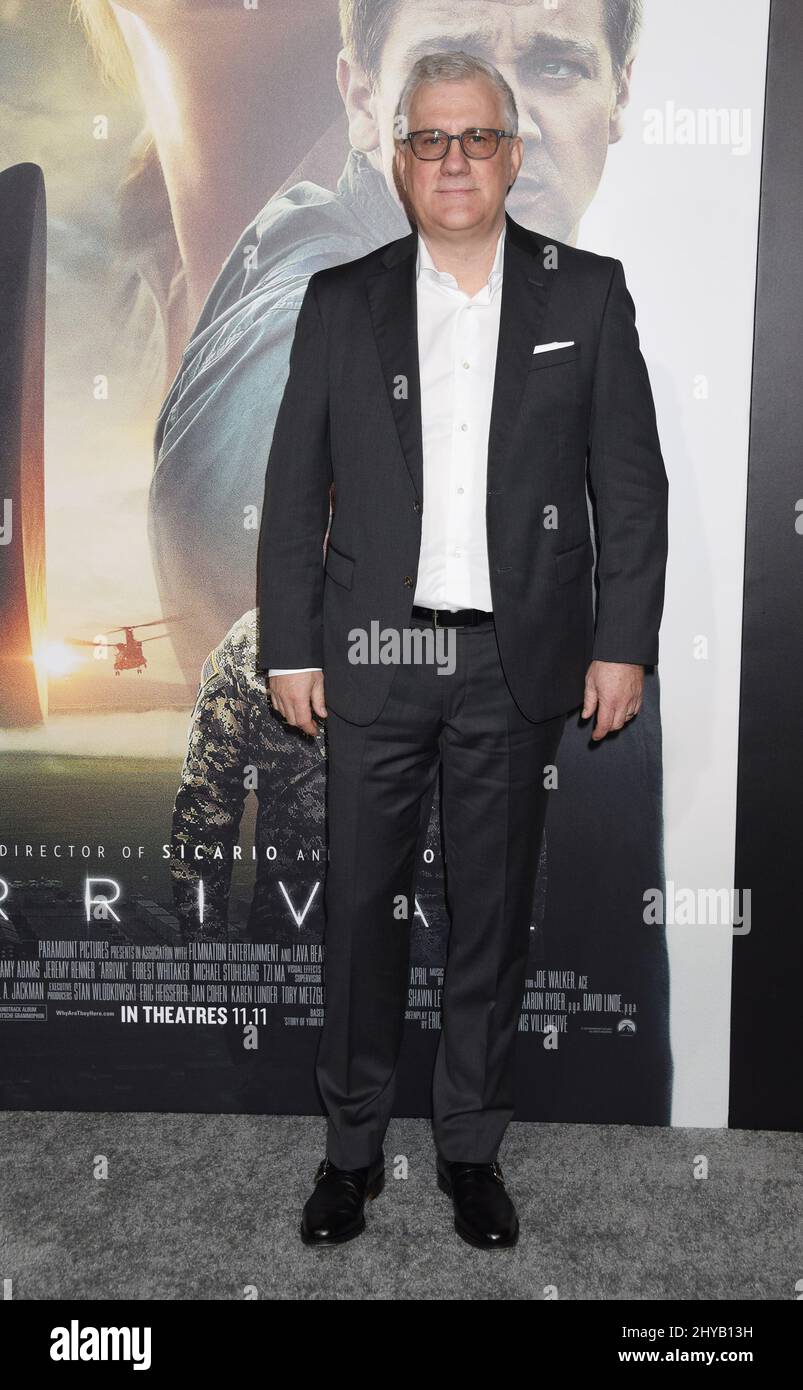 David Linde arrives at the LA Premiere of 'Arrival' at the Regency Village Theatre on Sunday, Nov. 6, 2016, in Los Angeles. Stock Photo