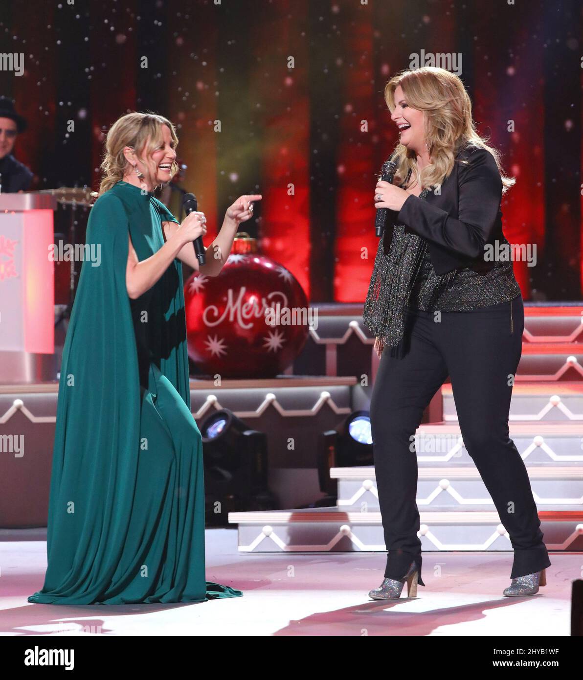 Jennifer Nettles and Trisha Yearwood during the CMA Country Christmas