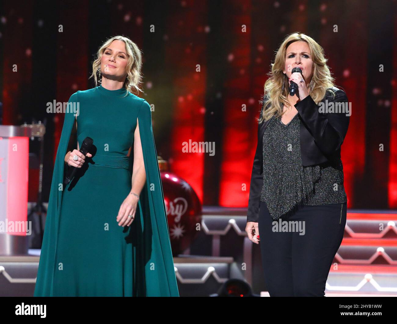 Jennifer Nettles and Trisha Yearwood during the CMA Country Christmas