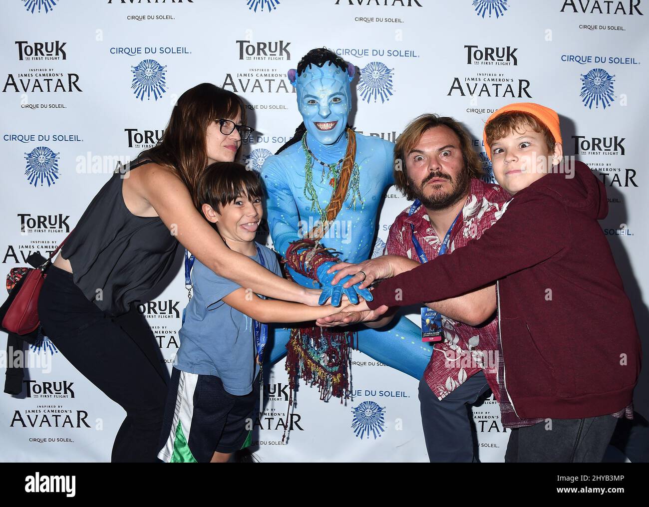 Jack Black, wife Tanya Hayden, son Samuel and Thomas 105 at the Premiere of  Goosebumps at the Westwood Village Theatre in Los Angeles. October 4, 2015.Jack  Black, wife and sons 106 