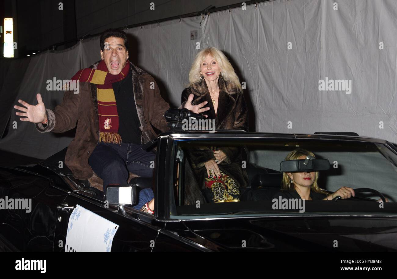 Lou Ferrigno and Carla Ferrigno attends the 85th Annual Hollywood Christmas Parade held on Hollywood Blvd. Stock Photo
