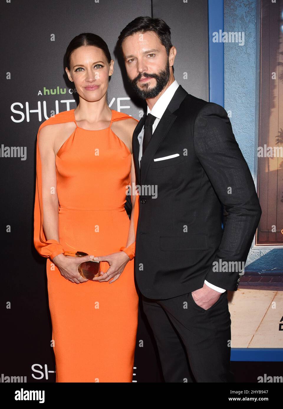 KaDee Strickland and Jason Behr attending the Hulu Original Series 'Shut Eye' Premiere held at the ArcLight Cinemas Hollywood Stock Photo