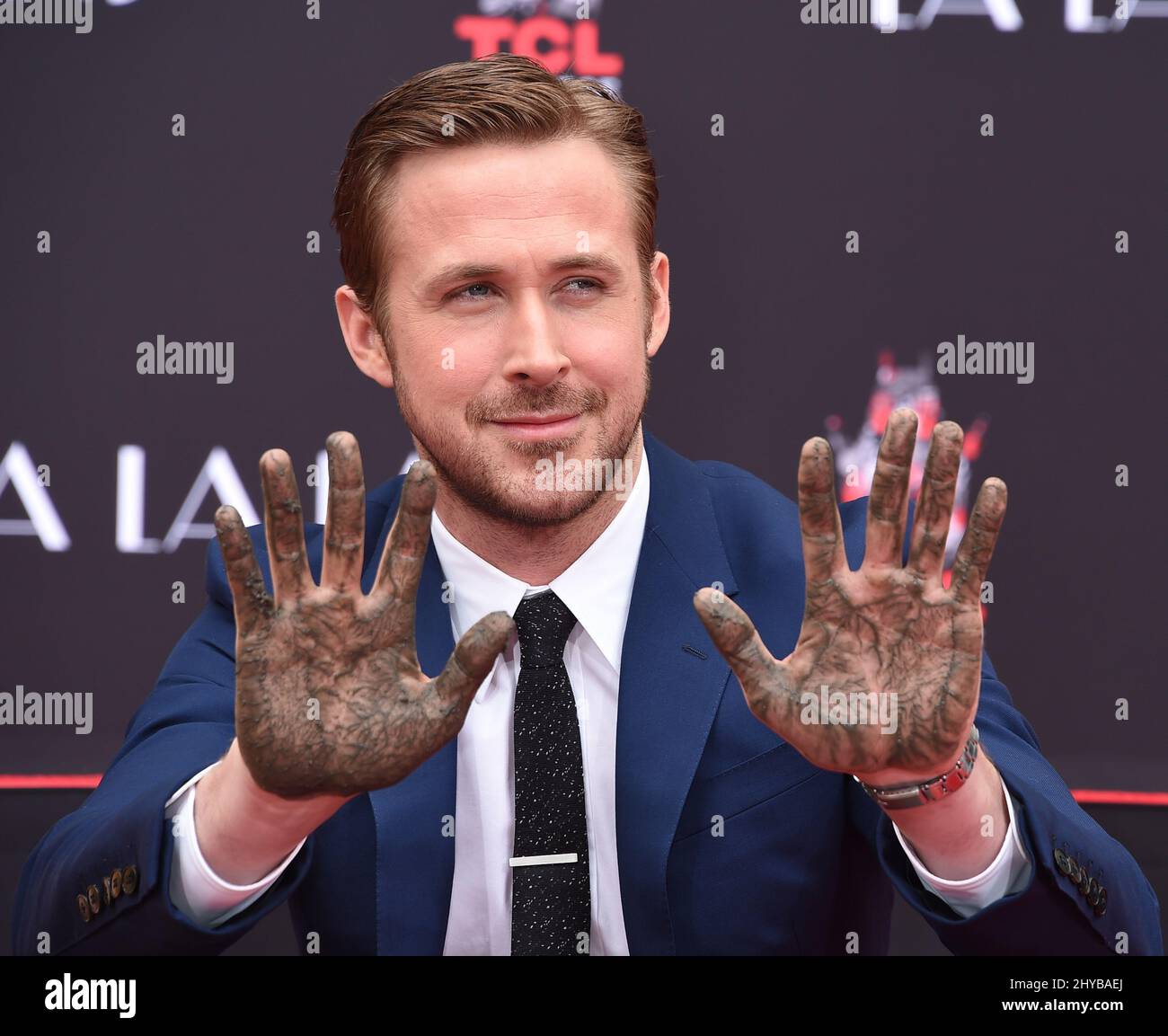 Ryan Gosling at his hand and footprint ceremony in Hollywood Stock