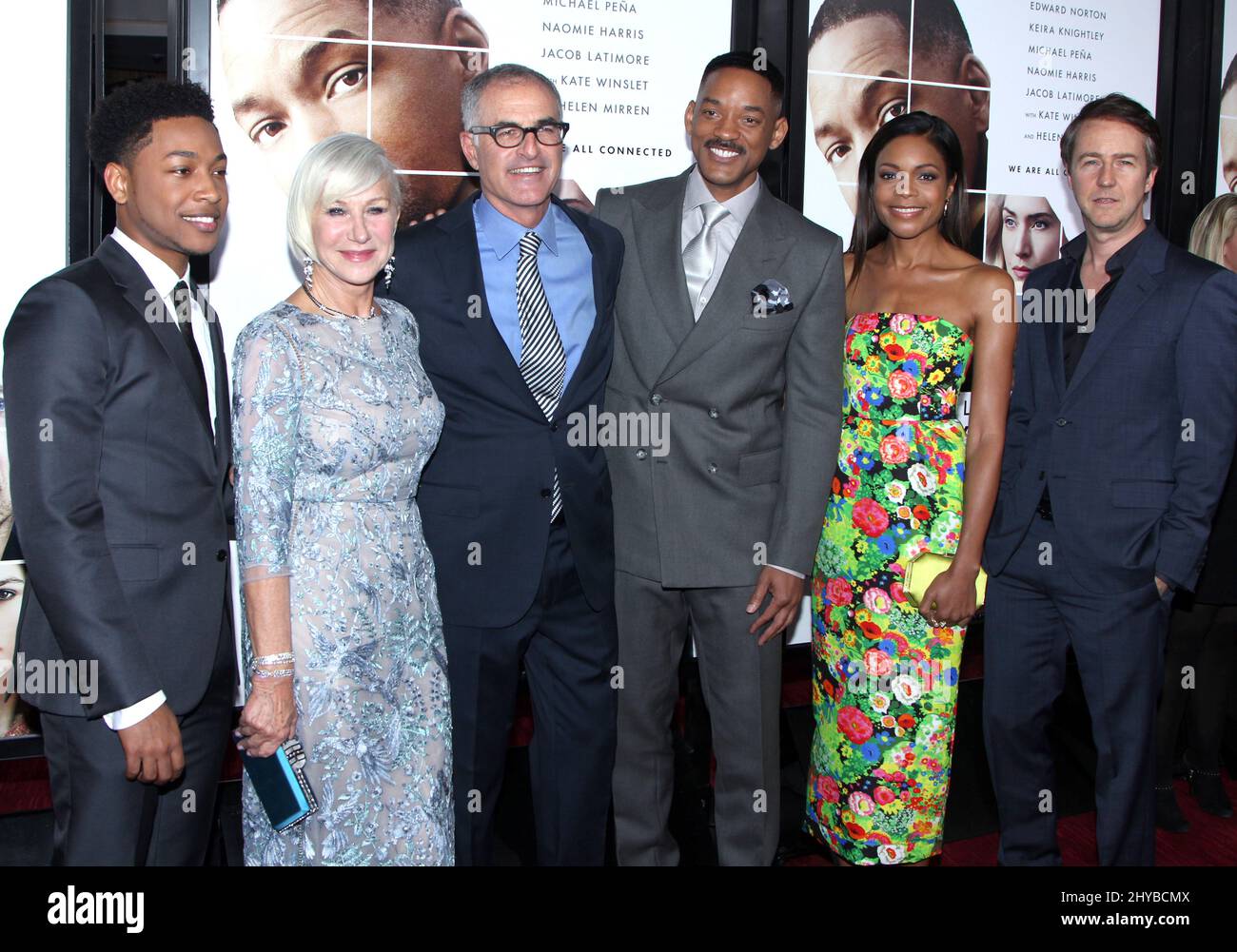 Jacob Latimore, Helen Mirren, David Frankel, Will Smith, Naomie attends the 'Collateral Beauty' World Premiere held at The Jazz at Lincoln Center on December 12, 2016 Stock Photo