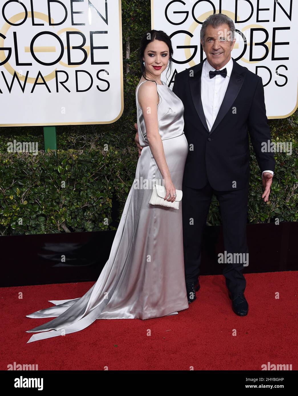 Mel Gibson and Rosalind Ross attending the 74th Annual Golden Globe ...