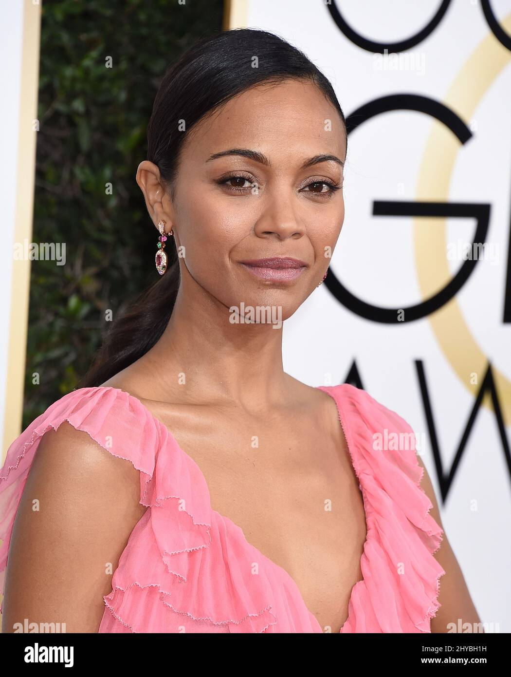 Zoe Saldana attending the 74th Annual Golden Globe Awards held at the