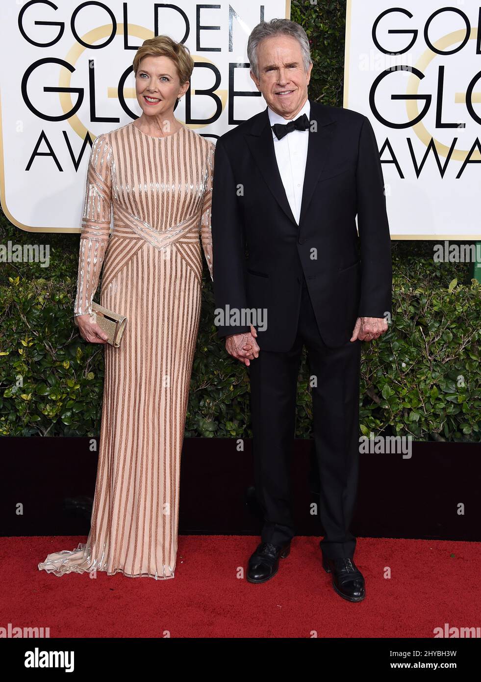 Warren Beatty and Annette Bening attending the 74th Annual Golden Globe