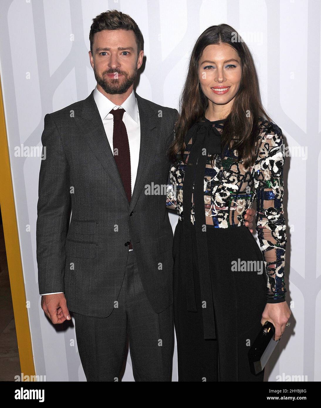 Justin Timberlake, Jessica Biel and Mark Ronson attending the