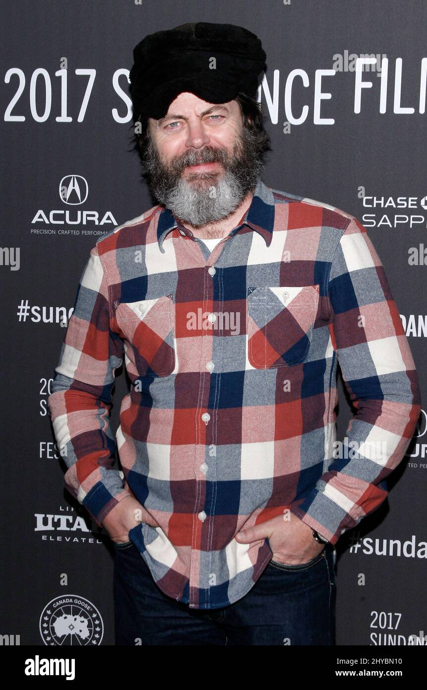 Nick Offerman attends the 'The little hours' premiere at Sundance Film Festival 2017 held at the Marc Theatre Stock Photo