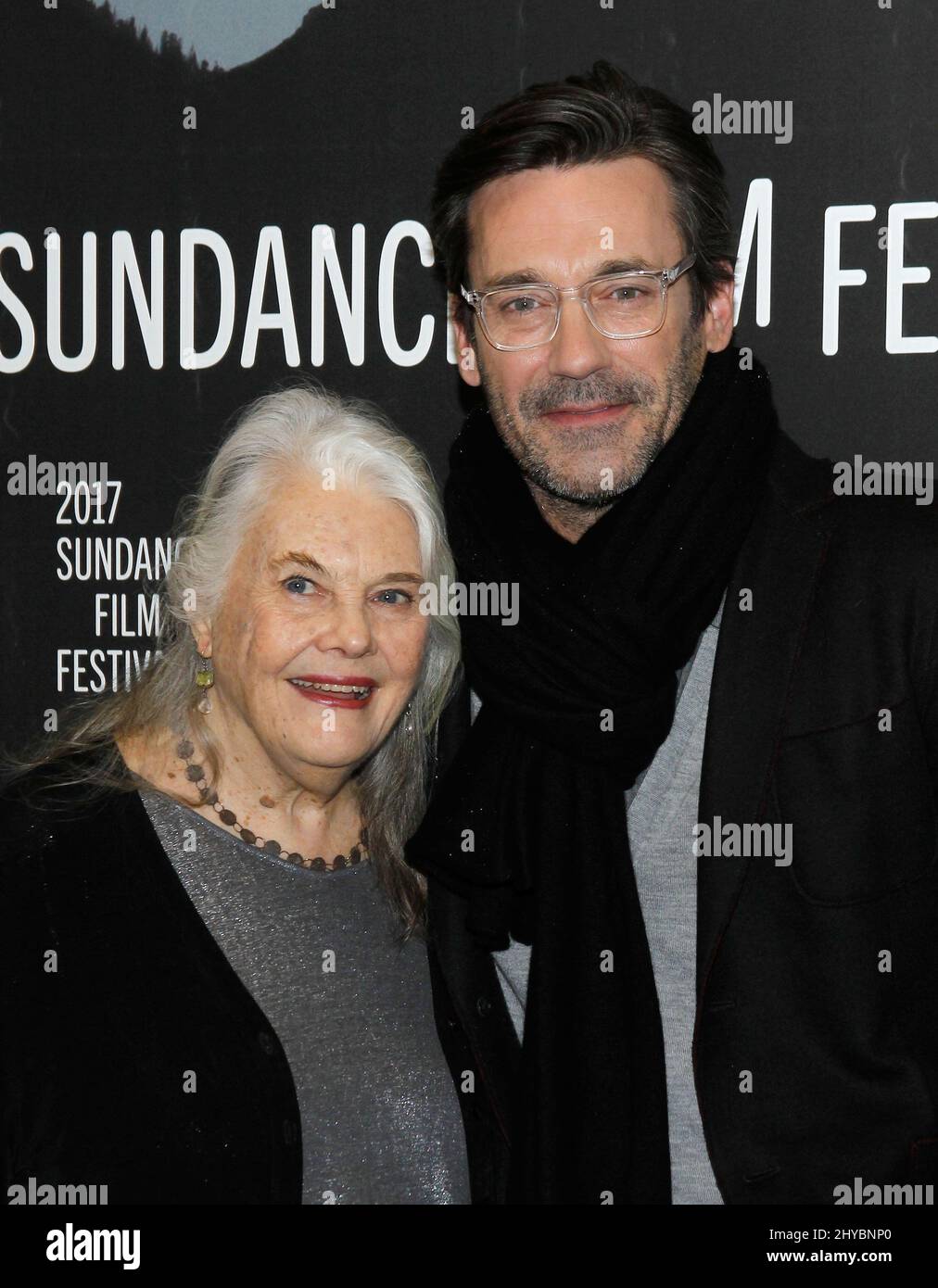 Jon Hamm and Lois Smith attending the 'Marjorie Prime' Premiere at Eccles Center Theatre during the Sundance Film Festival in Park City, Utah, USA Stock Photo