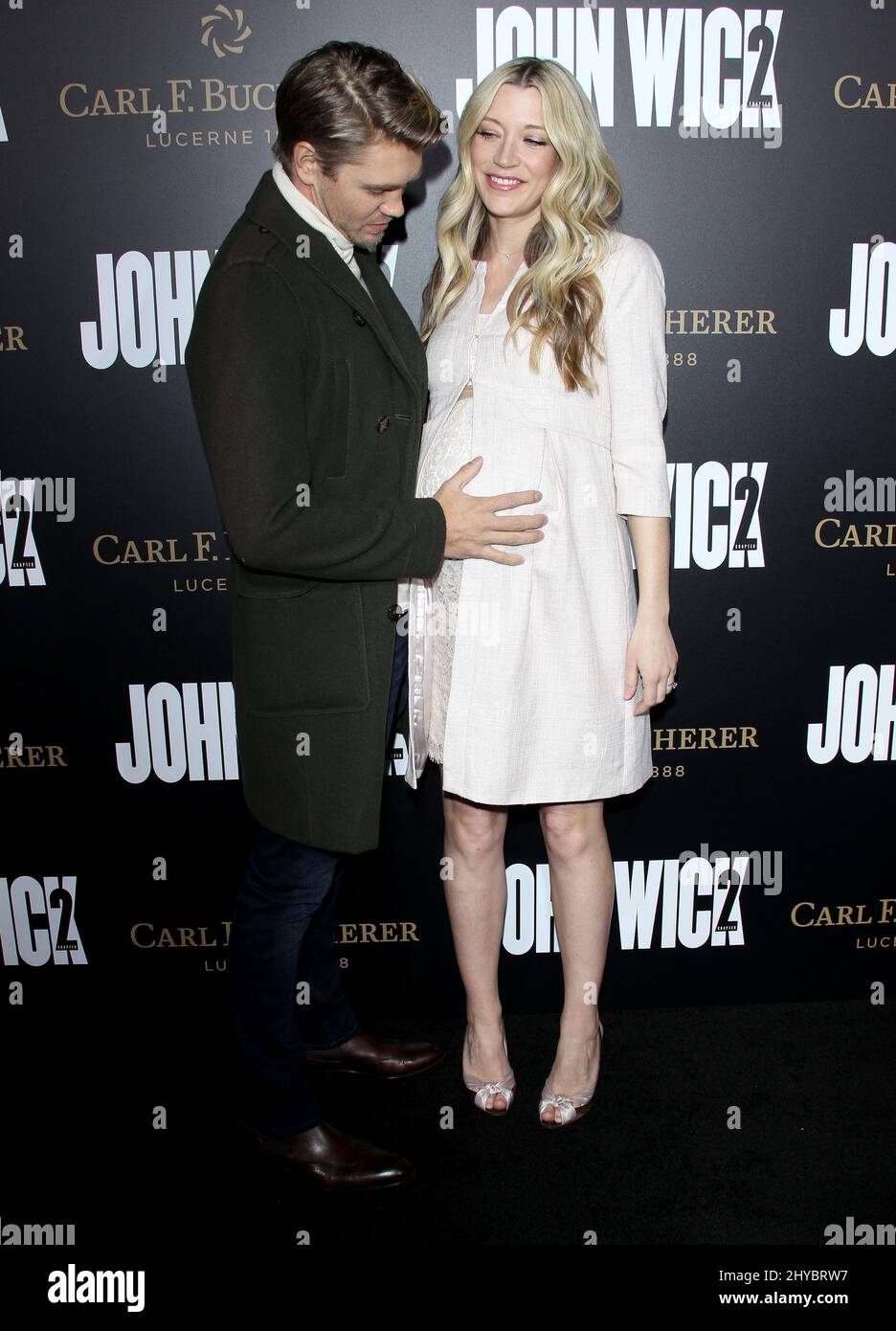 Chad Michael Murray and Sarah Roemer attending the premiere of John Wick: Chapter Two, in Los Angeles, California Stock Photo