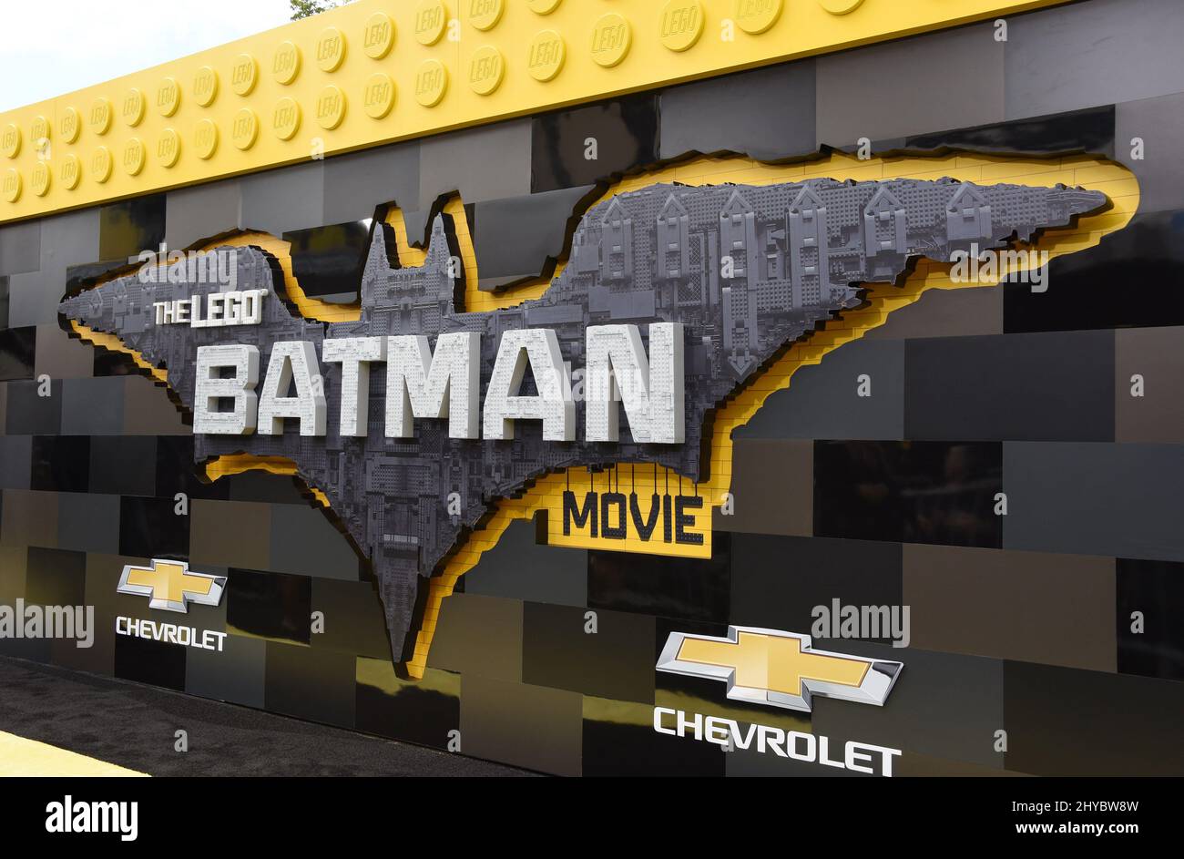 Lego Batman Movie Sign attending the The Lego Batman Movie in Los Angeles Stock Photo
