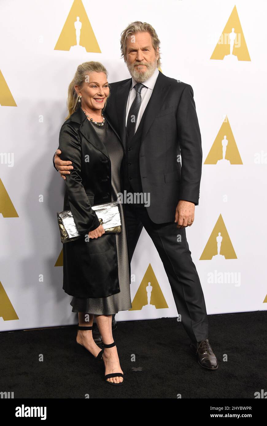 Jeff Bridges and Susan Bridges attending the 89th Annual Academy Awards Nominee Luncheon held at the Beverly Hilton Hotel in Los Angeles, California Stock Photo