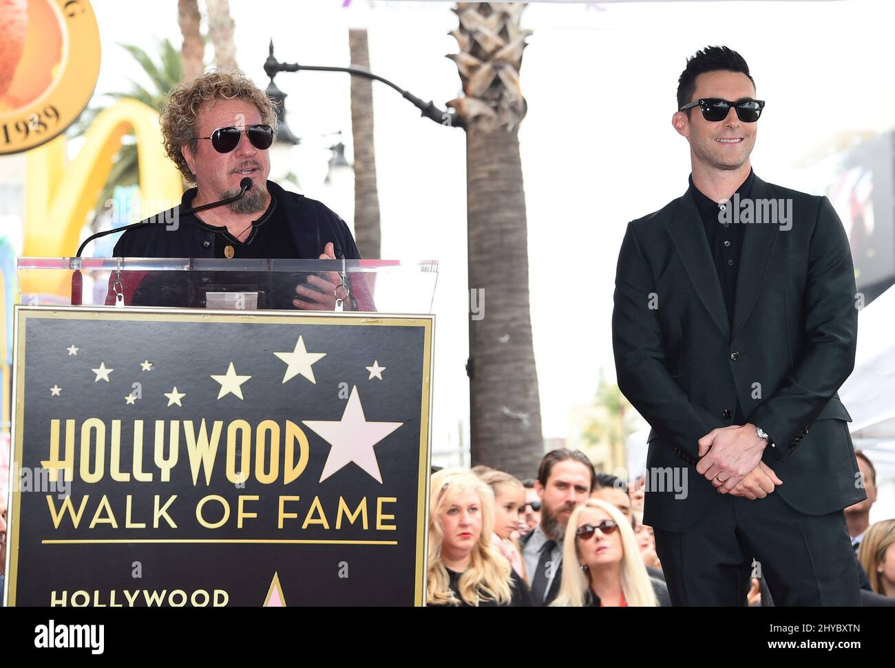 Adam Levine attending Adam Levine's Hollywood Walk of Fame Ceremony Stock Photo