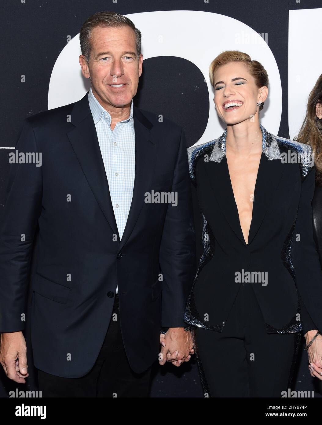 Brian Williams and Allison Williams arriving to the Special Screening of 'Get Out' held at the Regal Cinemas LA Live Stock Photo