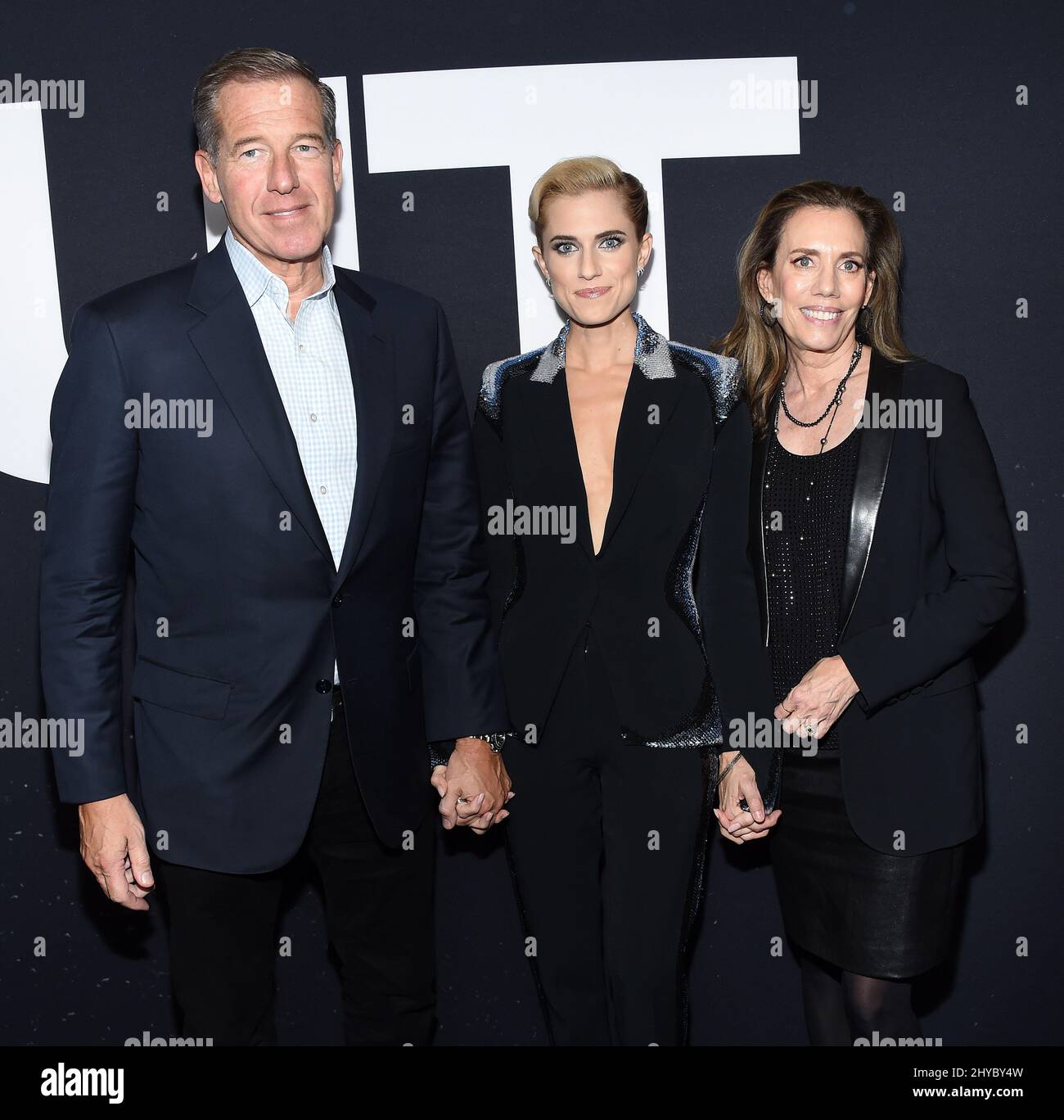 Brian Williams, Allison Williams and Jane Stoddard Williams arriving to the Special Screening of