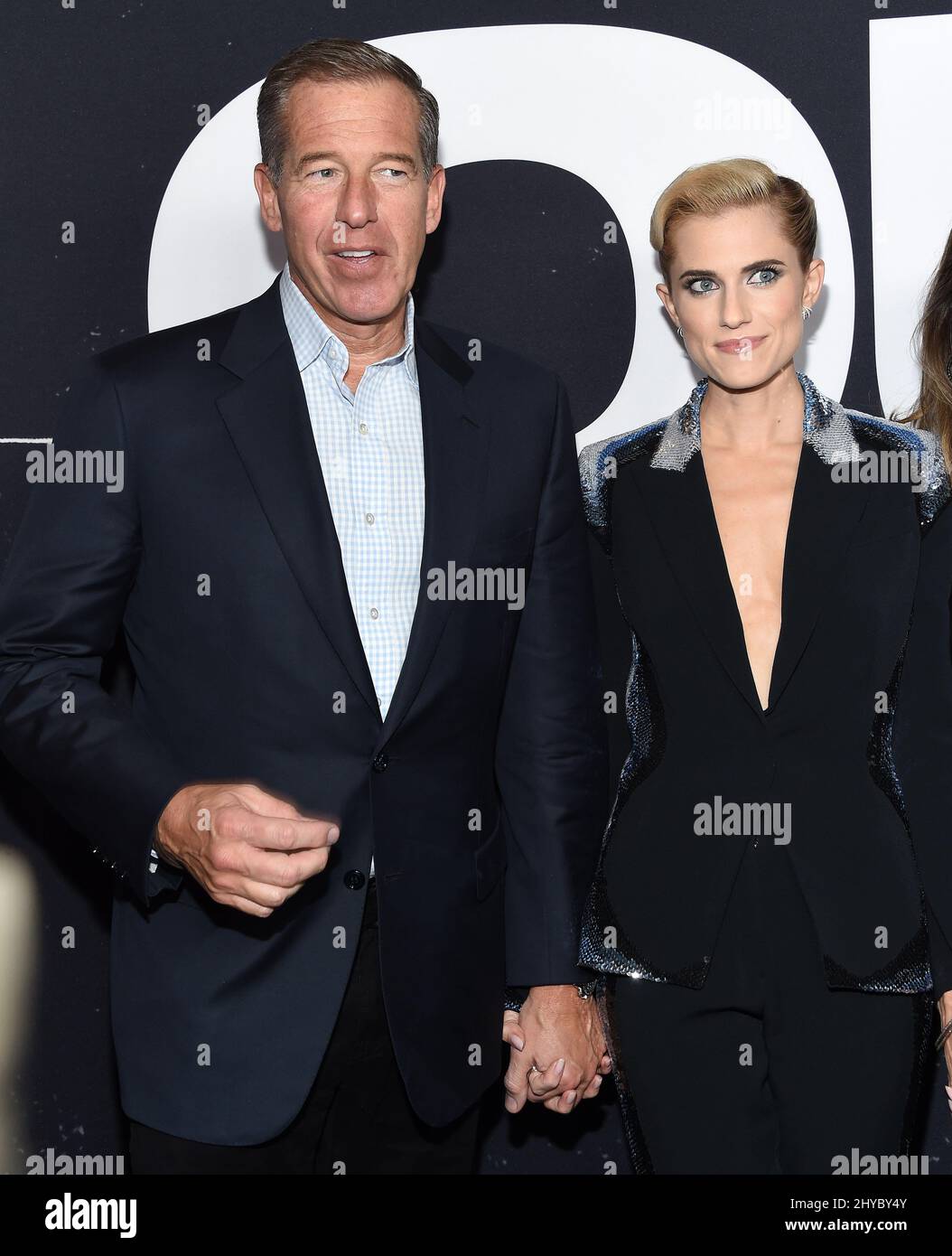 Brian Williams and Allison Williams arriving to the Special Screening of 'Get Out' held at the Regal Cinemas LA Live Stock Photo