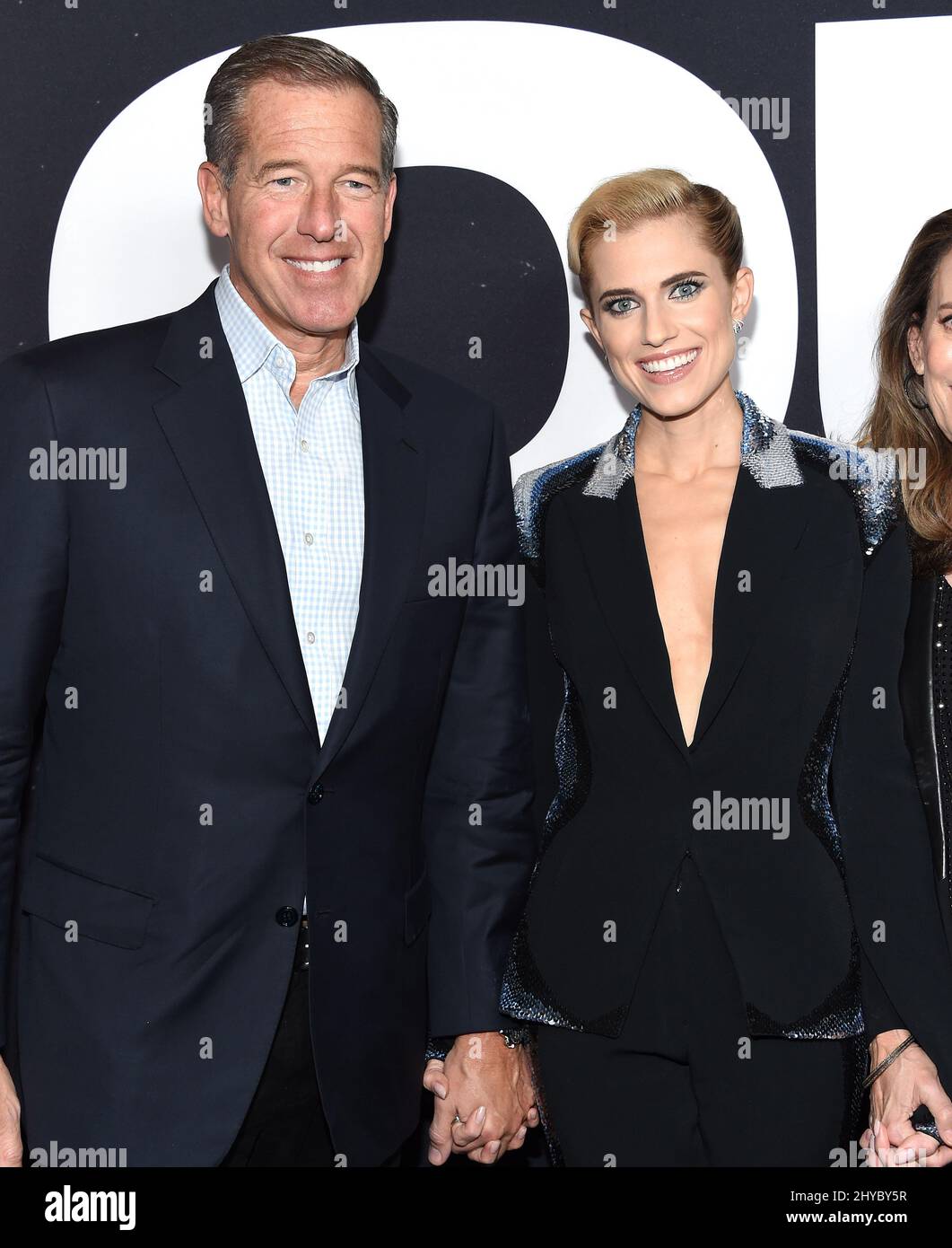 Brian Williams and Allison Williams arriving to the Special Screening of 'Get Out' held at the Regal Cinemas LA Live Stock Photo