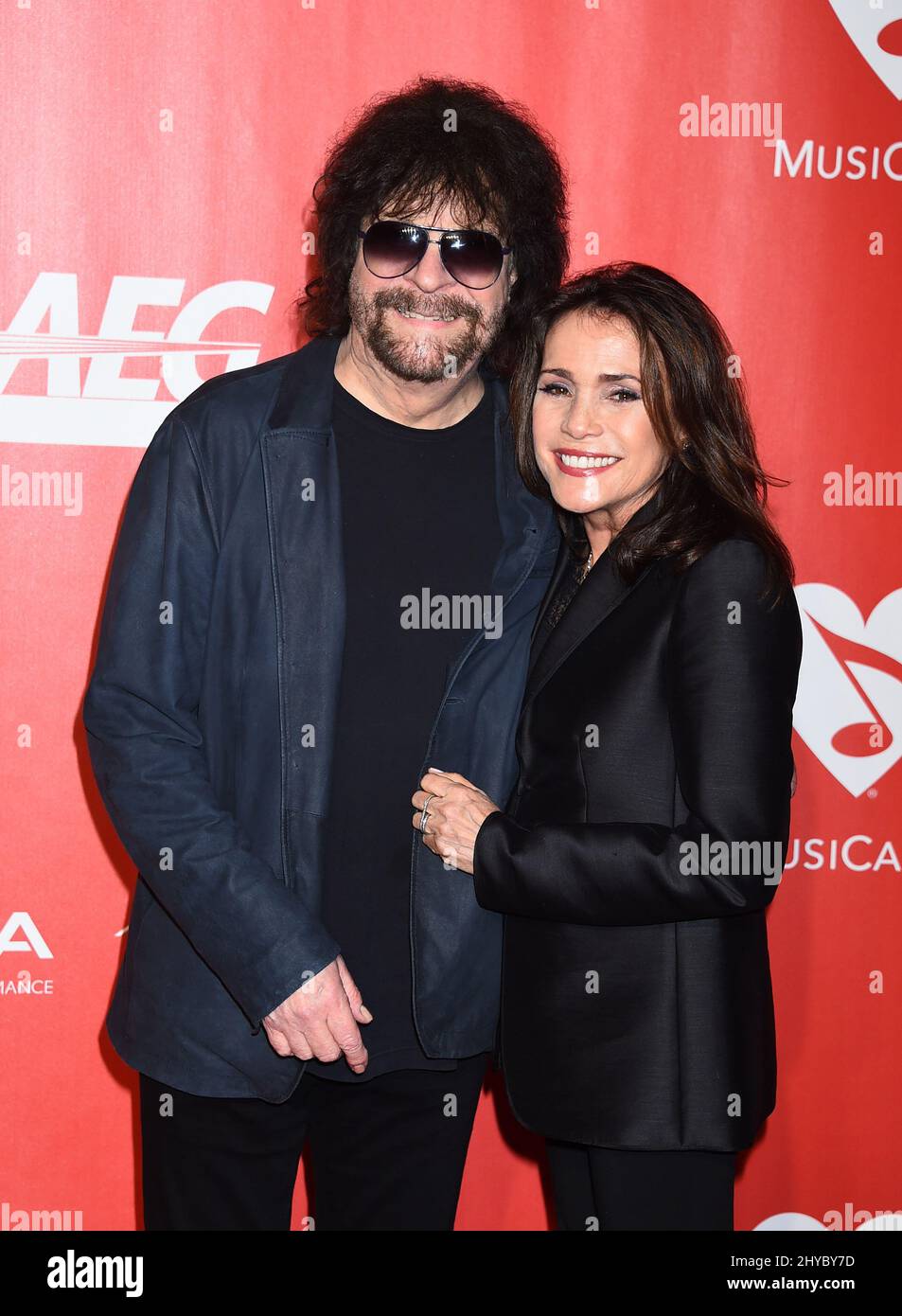 Jeff Lynne and Sani Kapelson Lynne MusiCares Person of the Year Honoring Tom Petty held at Los Angeles Convention Center Stock Photo