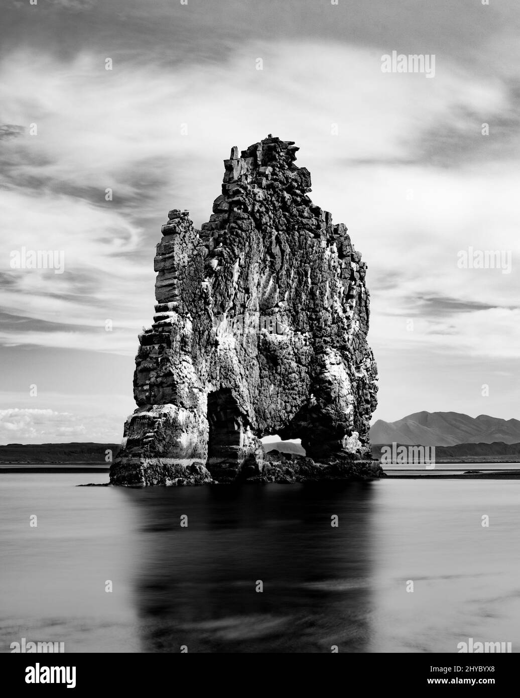 Black basalt stone Black and White Stock Photos & Images - Alamy