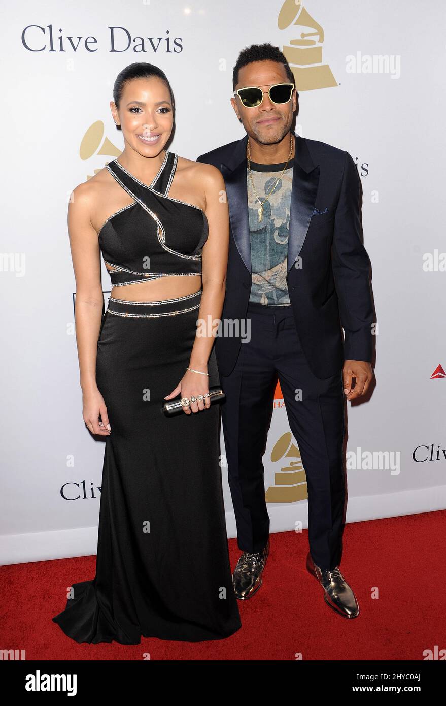 Maxwell, Julissa Bermudez attends the 2017 PreGRAMMY Gala and Salute