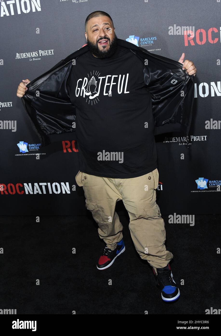 DJ Khaled attending the Roc Nation Hosts Pre-Grammy Brunch in Los Angeles Stock Photo