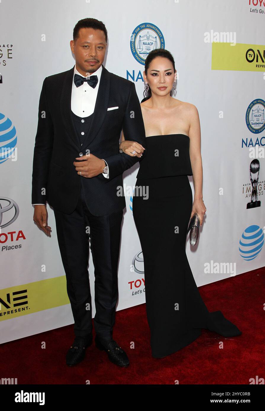 Terrence Howard and Miranda Pak attending the 48th NAACP Image Awards in Los Angeles Stock Photo