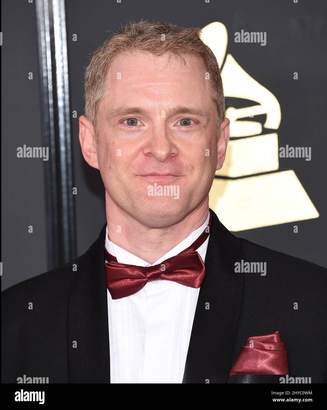 John Hanes attending the 59th Annual Grammy Awards in Los Angeles Stock Photo
