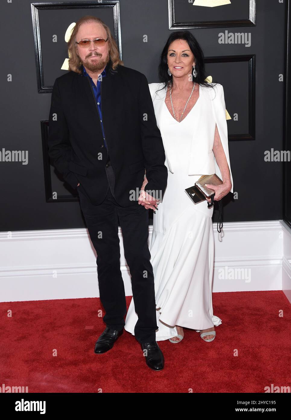 Barry Gibb attending the 59th Annual Grammy Awards in Los Angeles Stock Photo