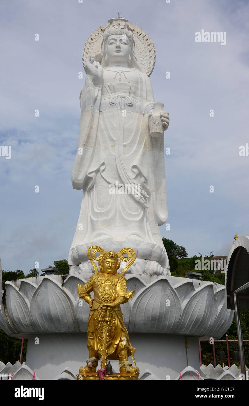 The big Buddha is a statue of Guan Yin, the Chinese Goddess of Mercy at