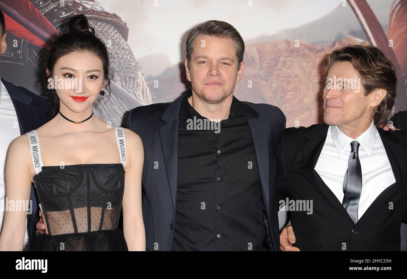 Jing Tian, Matt Damon. Willem Dafoe attends The Great Wall - Los Angeles  Premiere held at TCL Chinese Theatre Stock Photo - Alamy