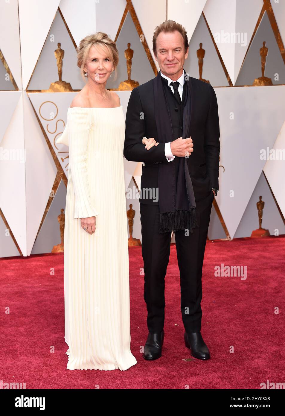 Sting, Trudie Styler at the 89th Academy Awards held at the Dolby Theatre Stock Photo