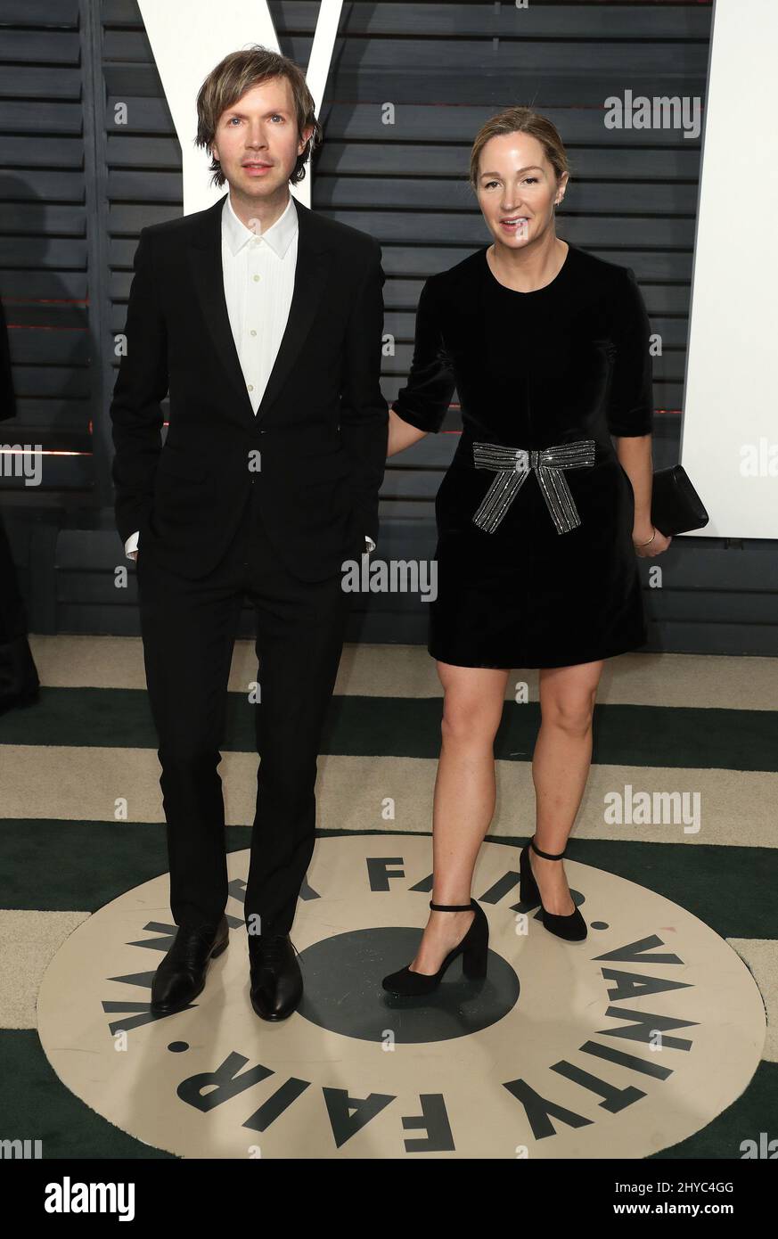 Beck, Marissa Ribisi arriving at the Vanity Fair Oscar Party in Beverly Hills, Los Angeles, USA. Stock Photo