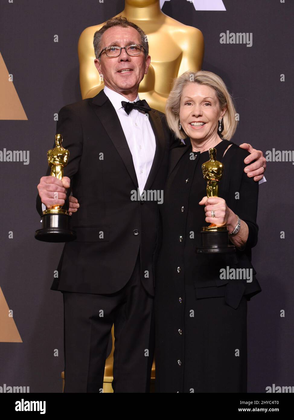 David Wasco and Sandy ReynoldsWasco in the press room at the 89th