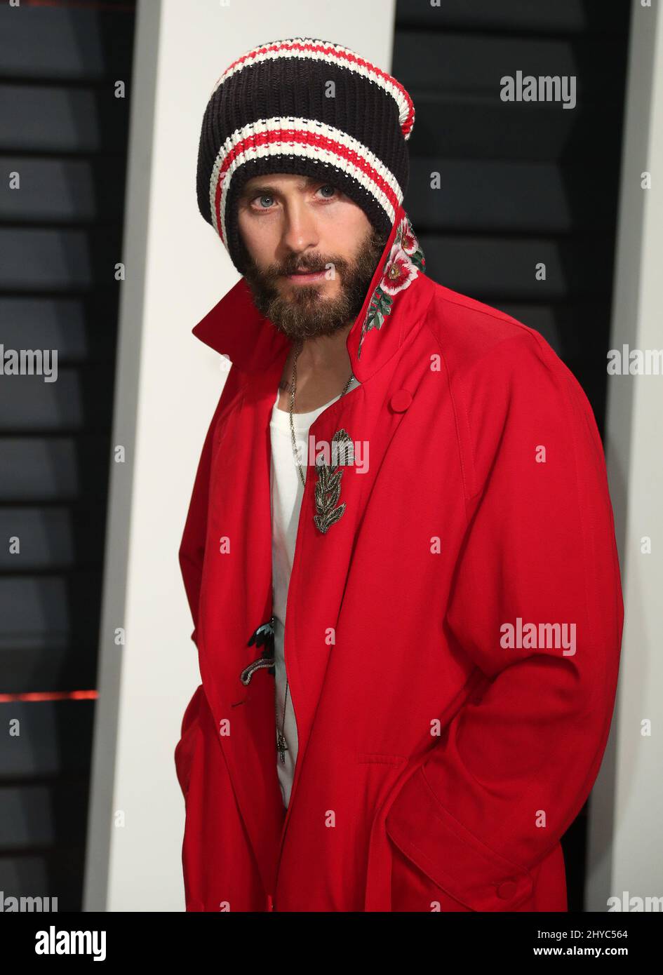 Jared Leto arriving at the Vanity Fair Oscar Party in Beverly Hills