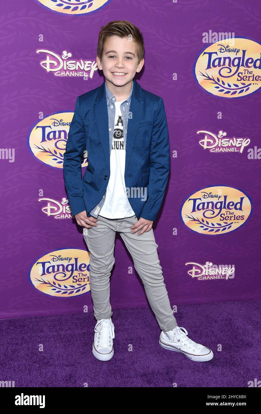 Parker Bates attends Disney's 'Tangles Before Ever After' VIP screening event held at The Paley Center for Media Stock Photo