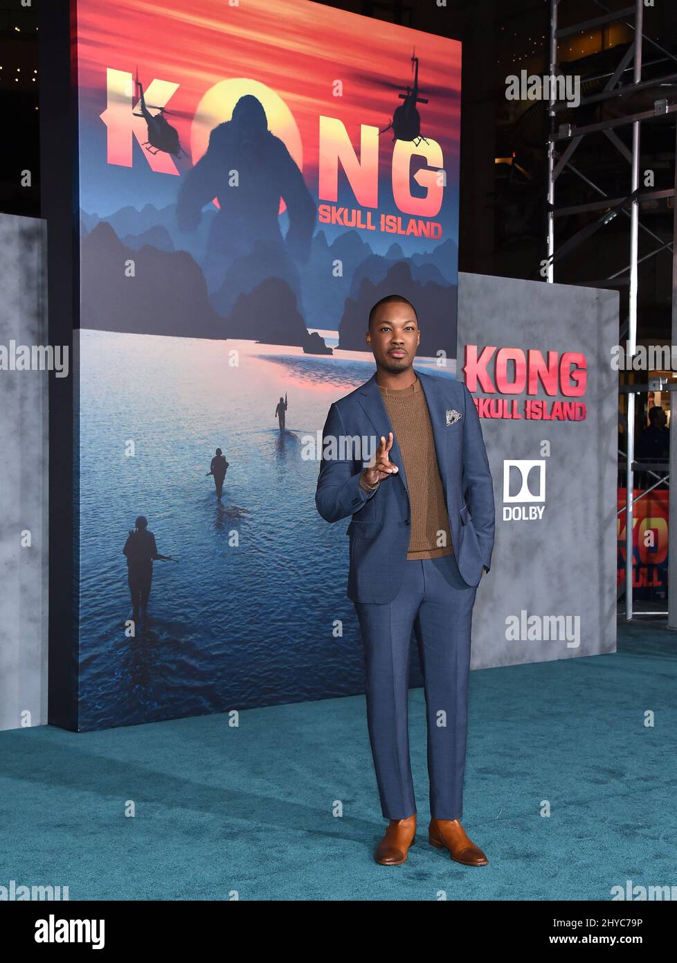 Corey Hawkins attending Warner bros. Pictures and Legendary Pictures