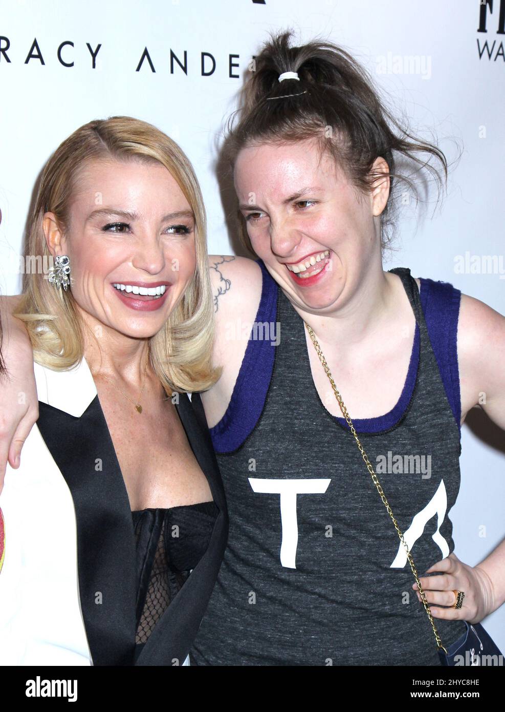 Tracy Anderson & Lena Dunham attending the Tracy Anderson Flagship