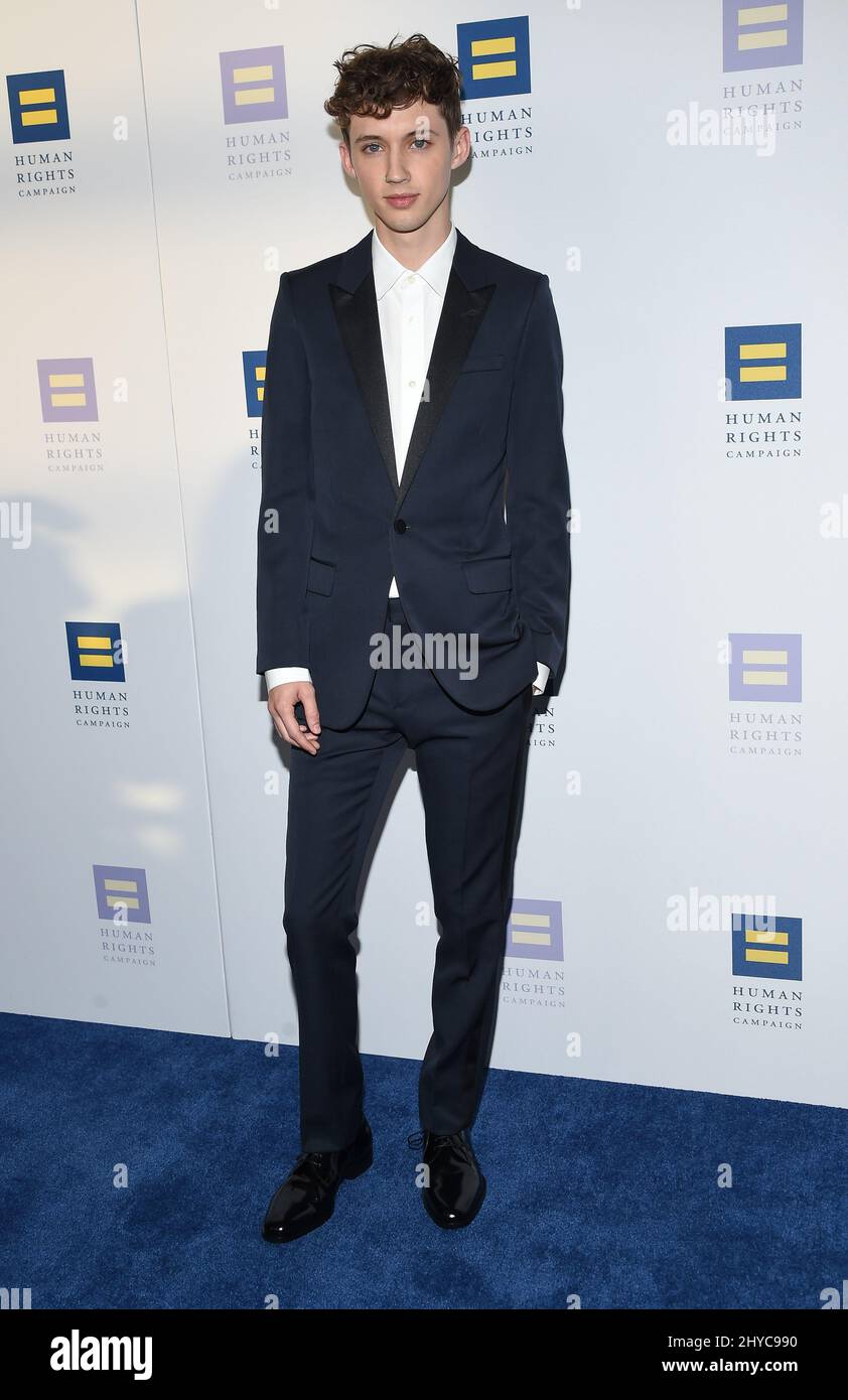 Troye Sivan arriving to the Human Rights Campaign 2017 LA Gala held at ...