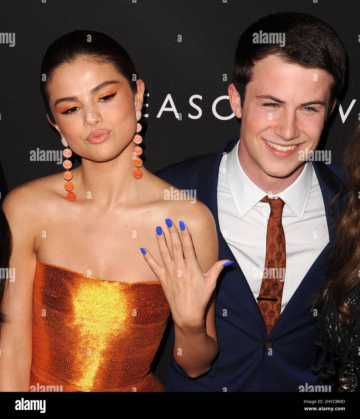 Selena Gomez, Dylan arriving for the "13 Reasons Why" Premiere held at Paramount