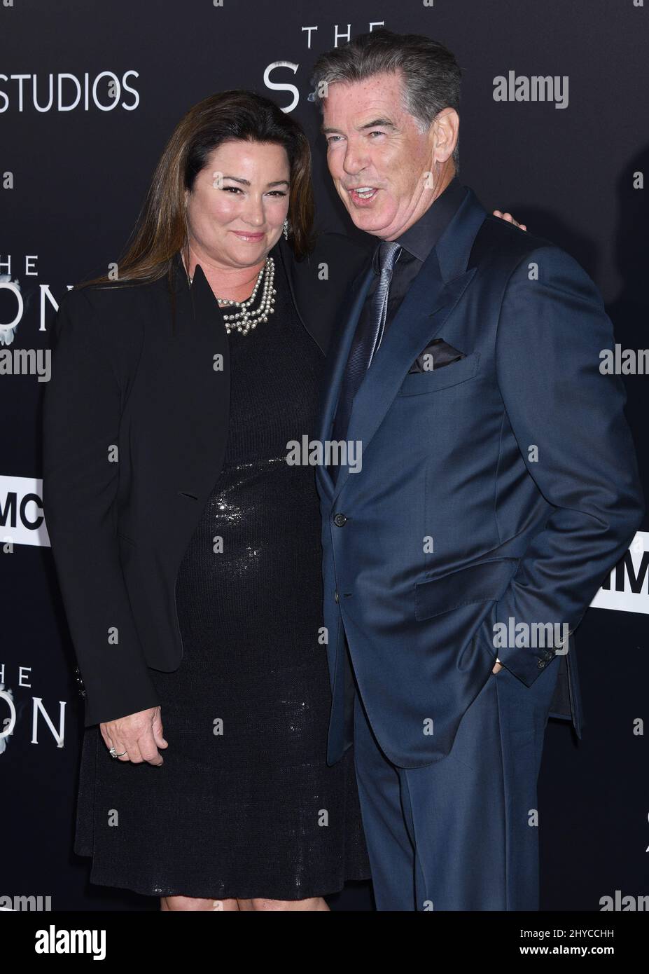 Pierce Brosnan and Keely Shaye Smith Brosnan arriving at 'The Son' Los Angeles Premiere Screening held at the ArcLight Cinemas Hollywood Stock Photo