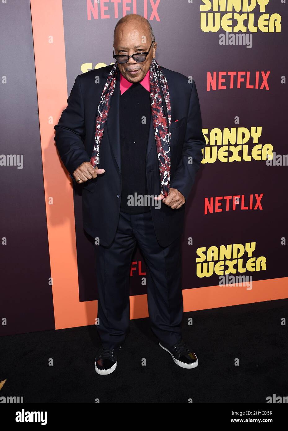 Quincy Jones arriving to Netflix's 'Sandy Wexler' Los Angeles Premiere held at the Cinerama Dome Stock Photo