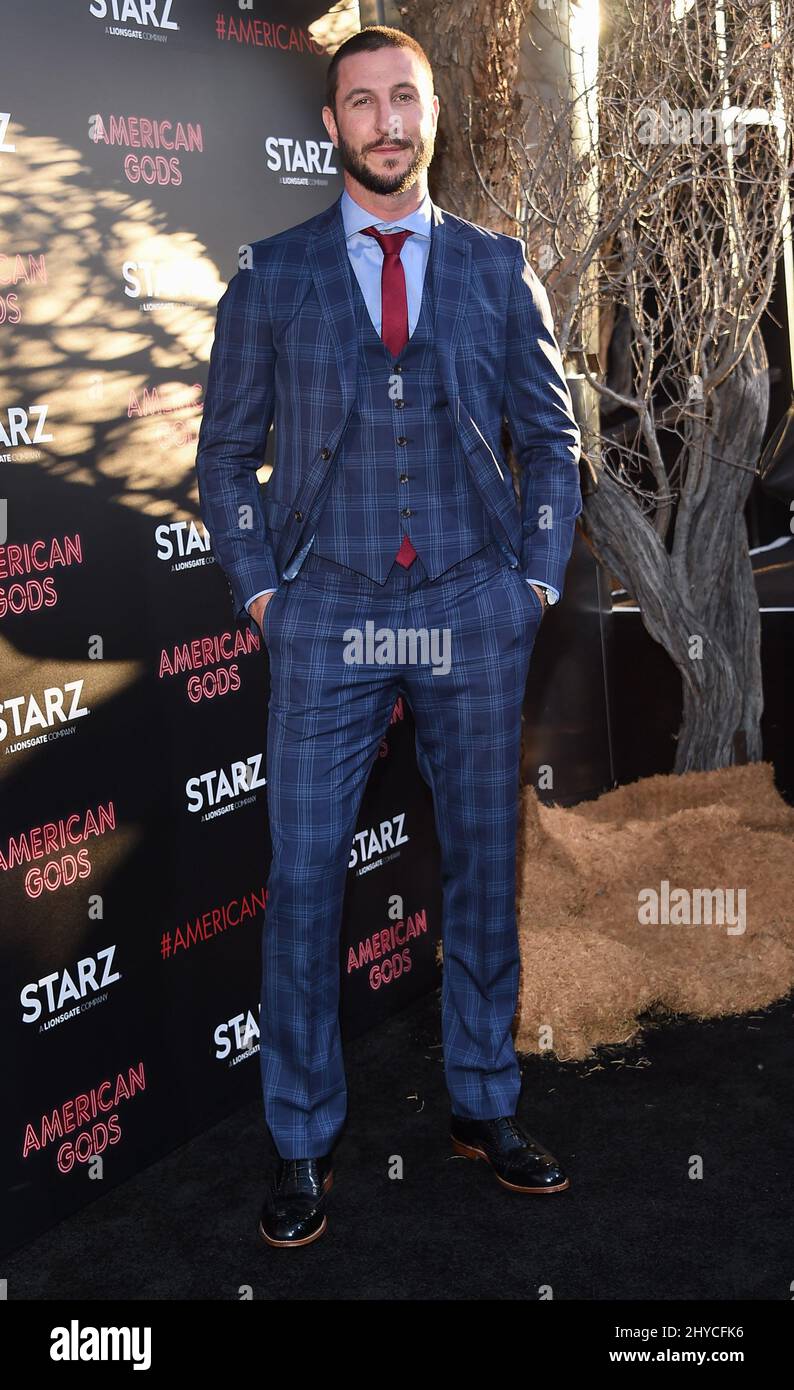 Pablo Schreiber arriving to the "American Gods" premiere held at the ...