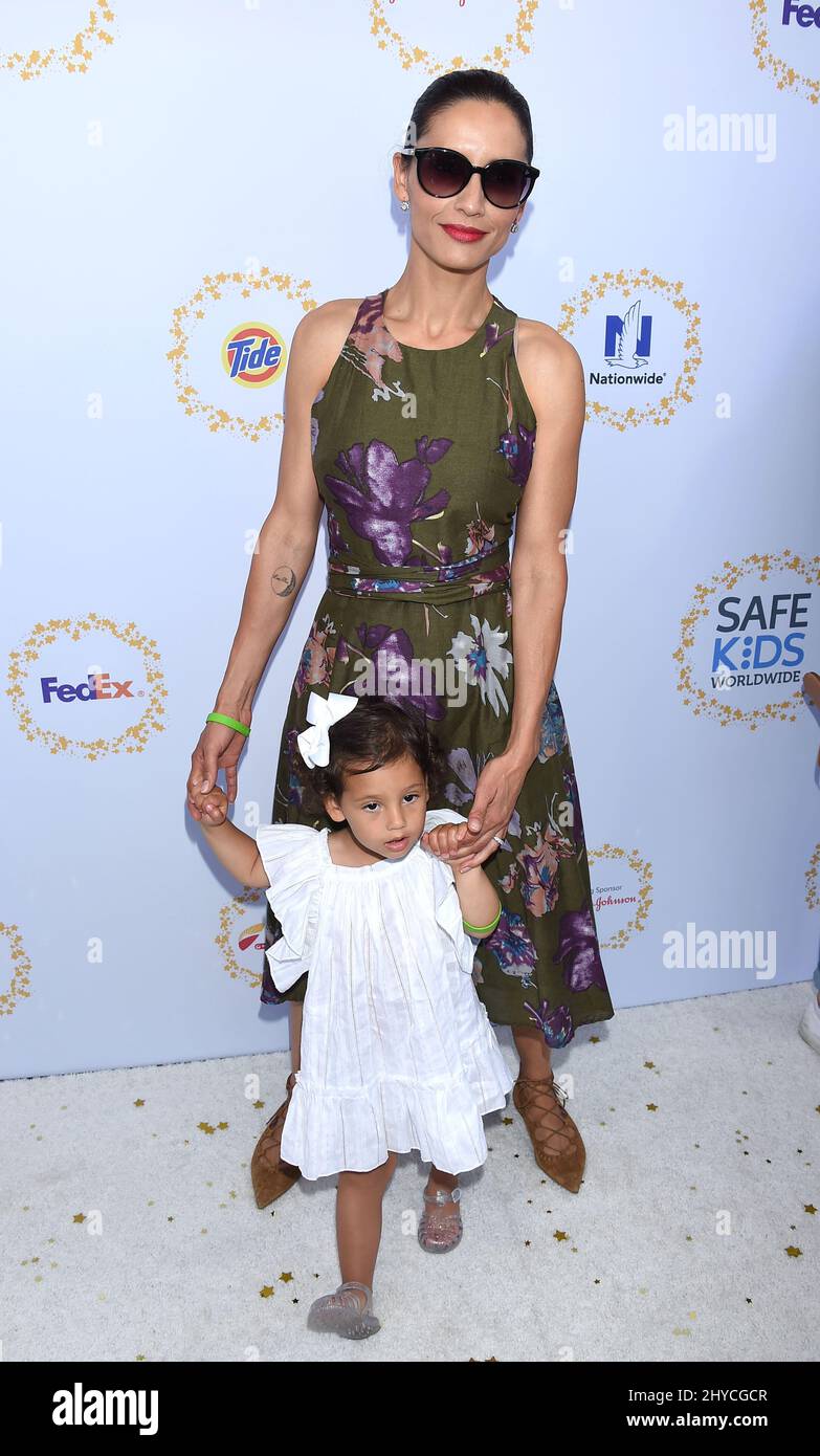 Leonor Varela and Luna Mae Akoskin attending Safe Kids Day held at
